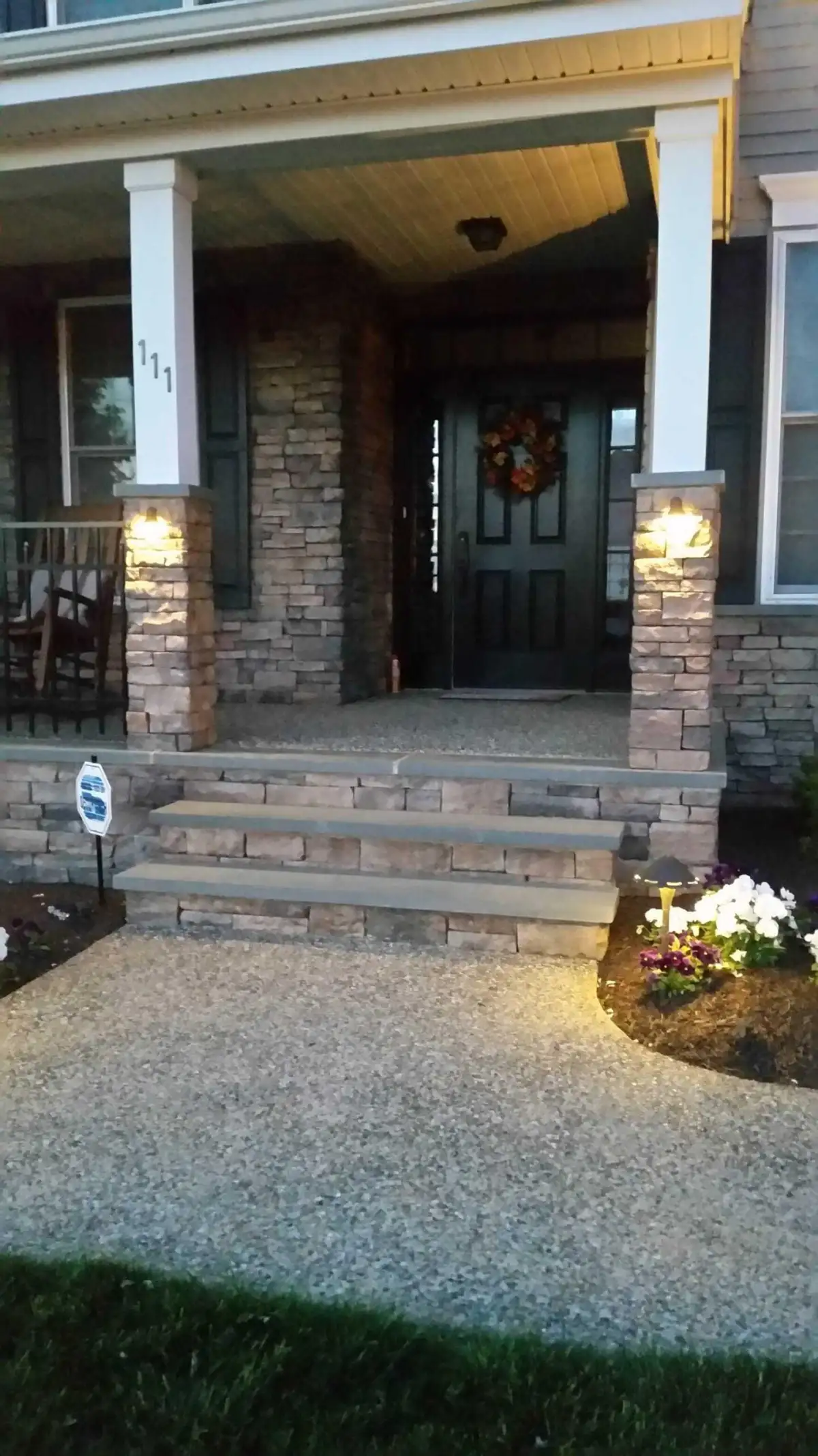 Natural stone patio and retaining wall installation in Centerville Delaware