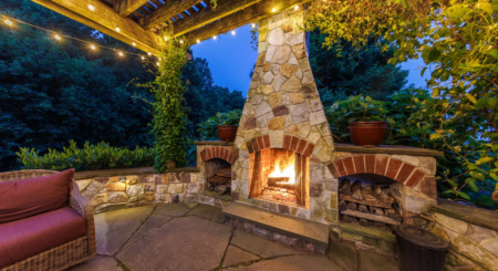 Natural stone patio installation in southern Chester County, Pennsylvania