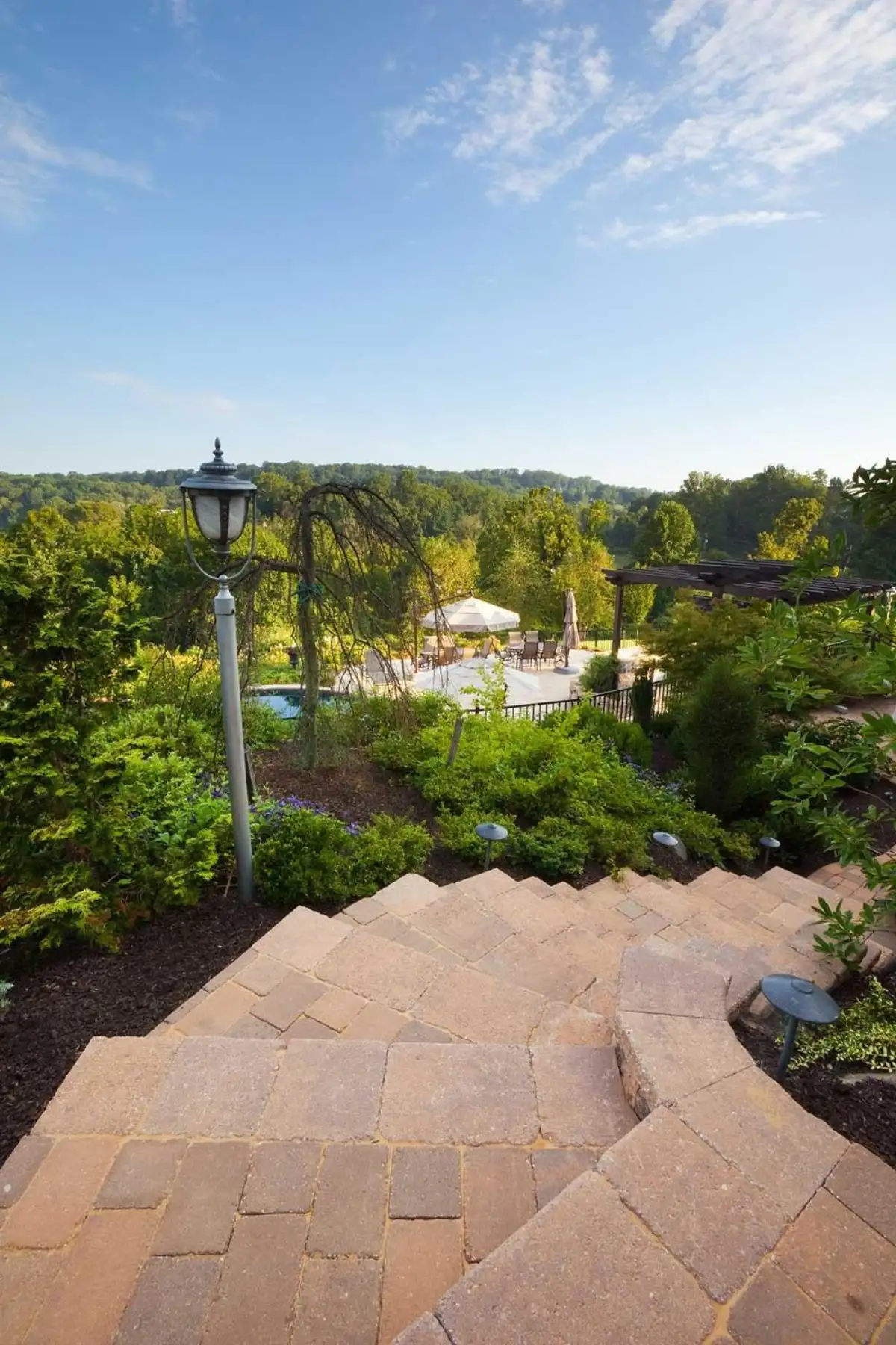 Natural stone patio detail showing precision craftsmanship