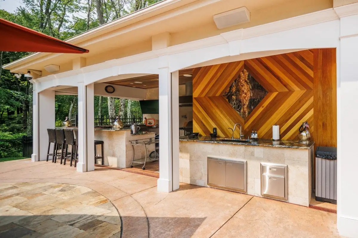 Detailed paver patio installation showcasing Evergreen Hardscaping craftsmanship